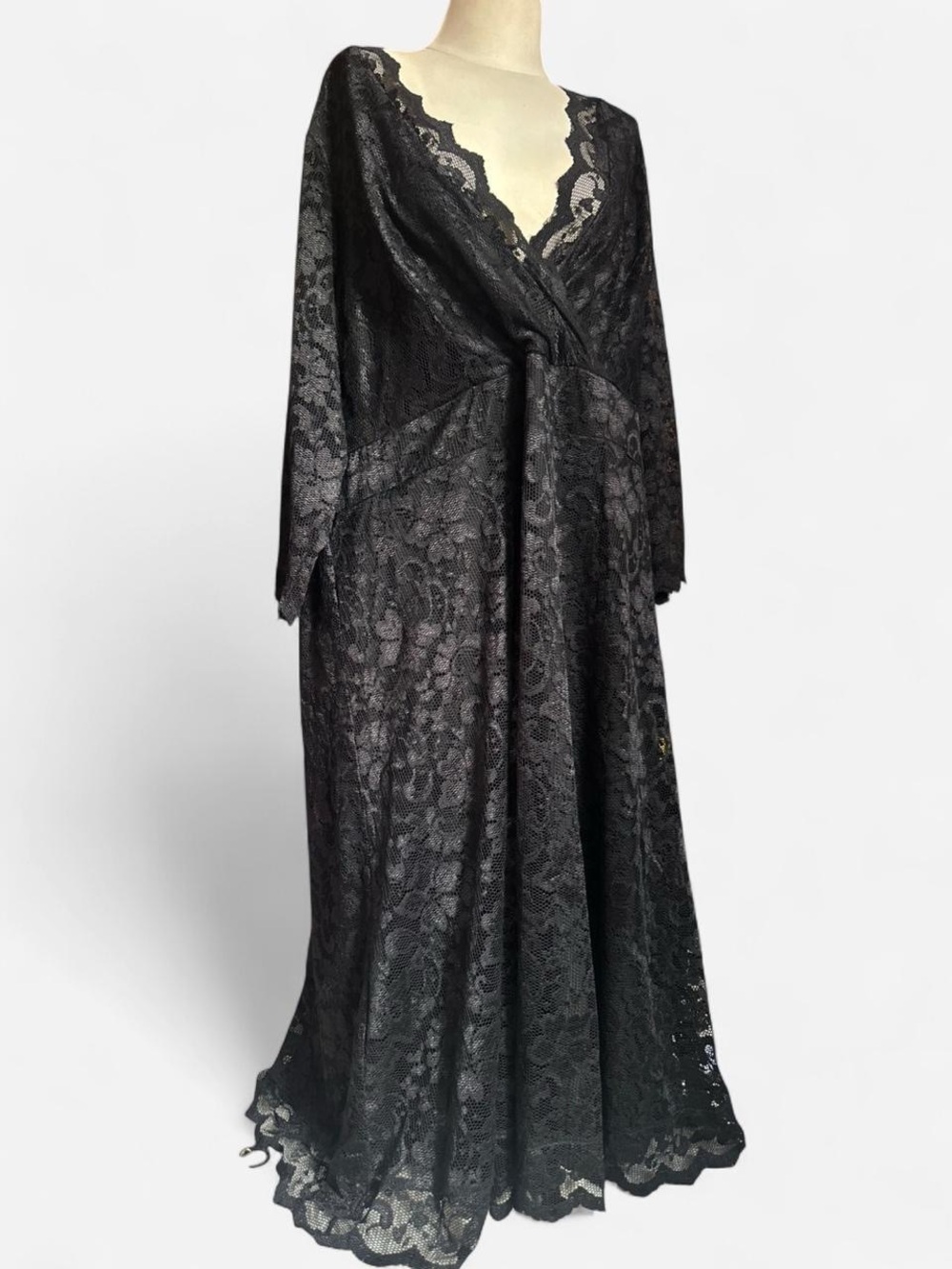 Avenue Black Gothic Highly Detailed Lace Maxi